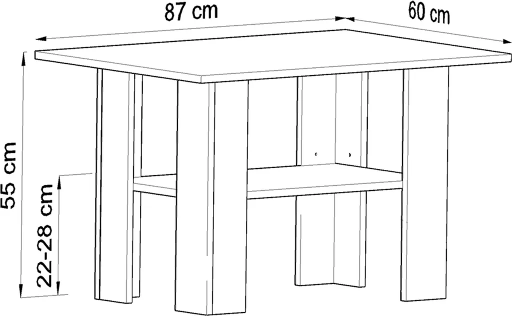 Table basse Loft Design finition mate bois clair avec rangement - 3