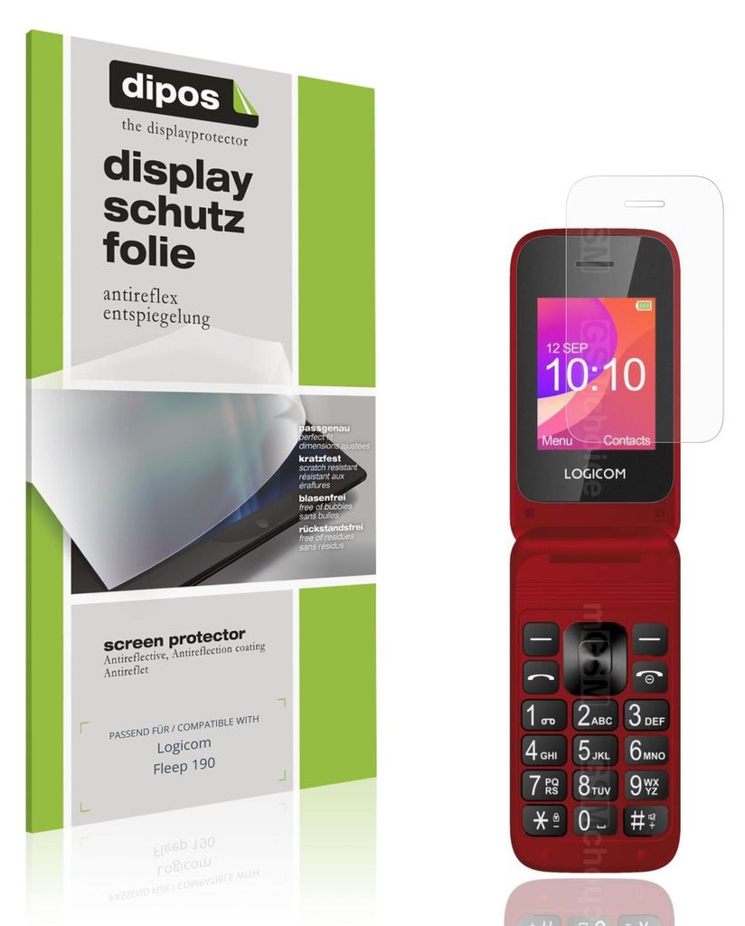 4x Schutzfolie für Logicom Fleep 190 matt Displayschutzfolie Folie Display Schutz dipos