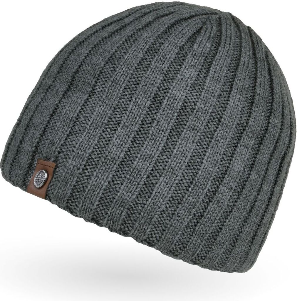 Herren Beanie Wintermütze Strickmütze Rippstrick Neverless grau
