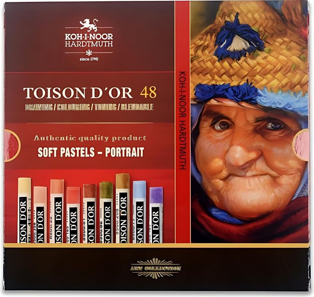 Pastellkreide runde weiche Künstler- Softpastelle " Portrait " , im 48er Pack