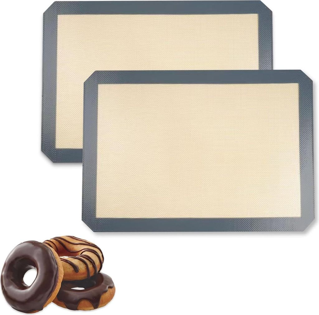 2 Stš¹ck Backmatte Silikon 40x30cm, Antihaftbeschichtung Silikonmatte Backen Backofenmatte Silikonbackmatte Wiederverwendbar Dauerbackmatte