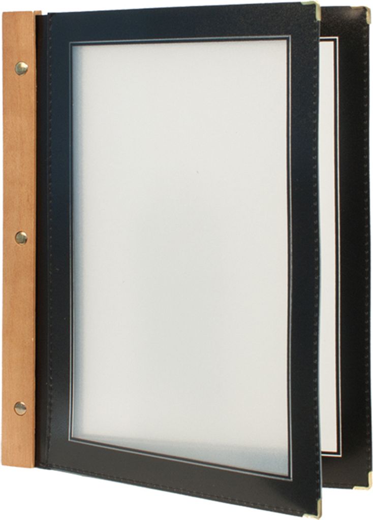 Securit Speisekarten Mappe WOOD DIN A4 schwarz Produktbild 
