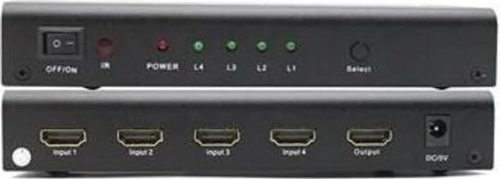 Commutateur HDMI 4:1 PremiumCord en métal avec télécommande IR 4 ports