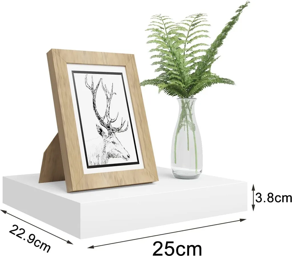Lot de tablettes murales blanches Rootz 25cm pour bibliothèque suspendue - 7