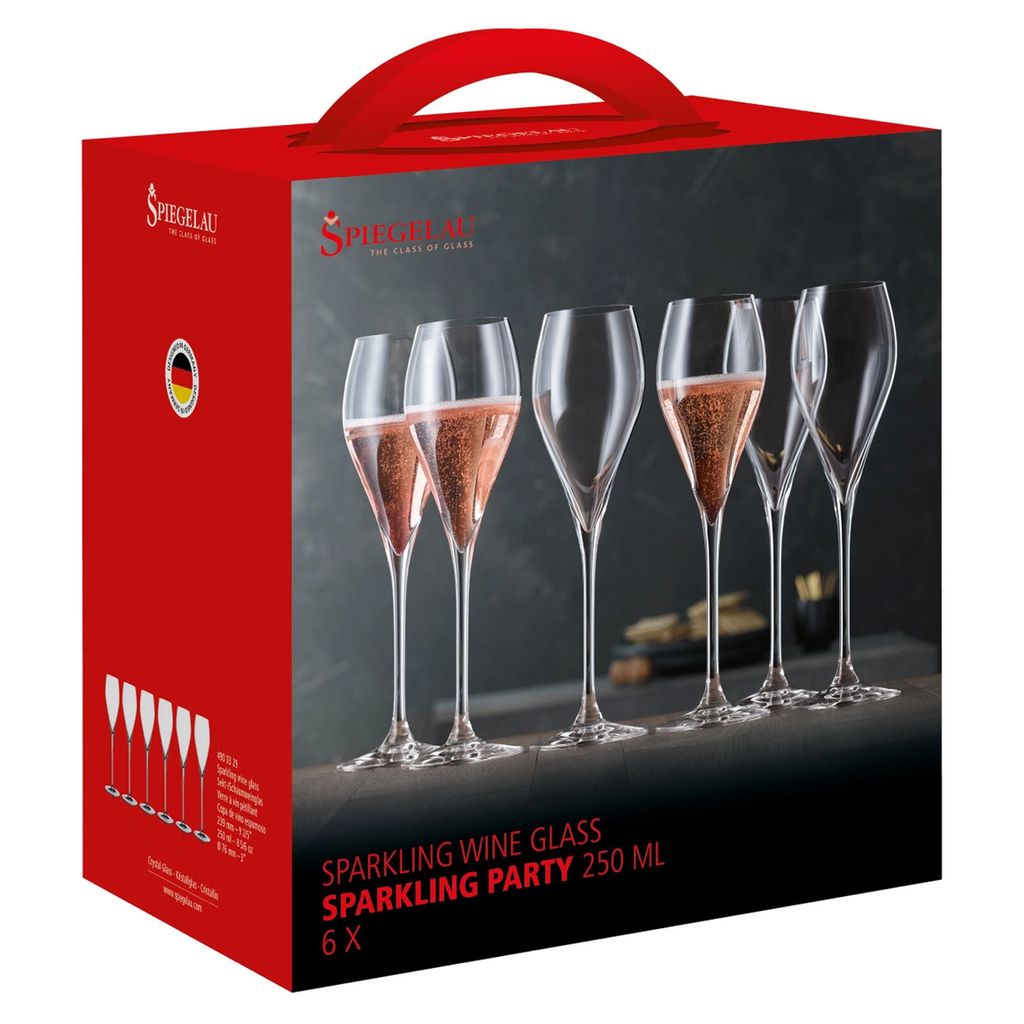 Spiegelau Special Glasses Champagnerglas Sparkling Party, 6er Set, Sektglas, Champagner Glas, 250 ml, 4900329