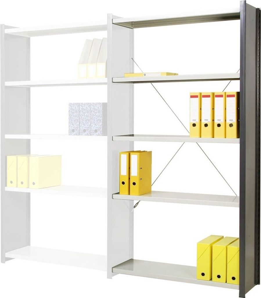 Manorga Anbau-Schwerlastregal EPSILON ADZ2010605SBBA014 anthrazit, lichtgrau 100,0 x 60,0 x 200,0 cm