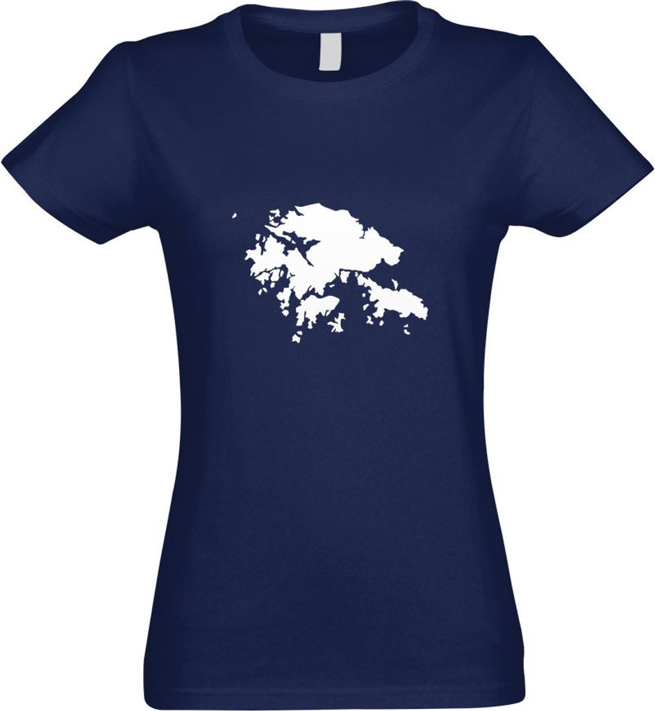Kiwistar - T-Shirt tailliert - Damen - Navy - Hong Kong - Hongkong - mit Motiv Bedruckt - Funshirt Design - Sport - Freizeit - Damen - L