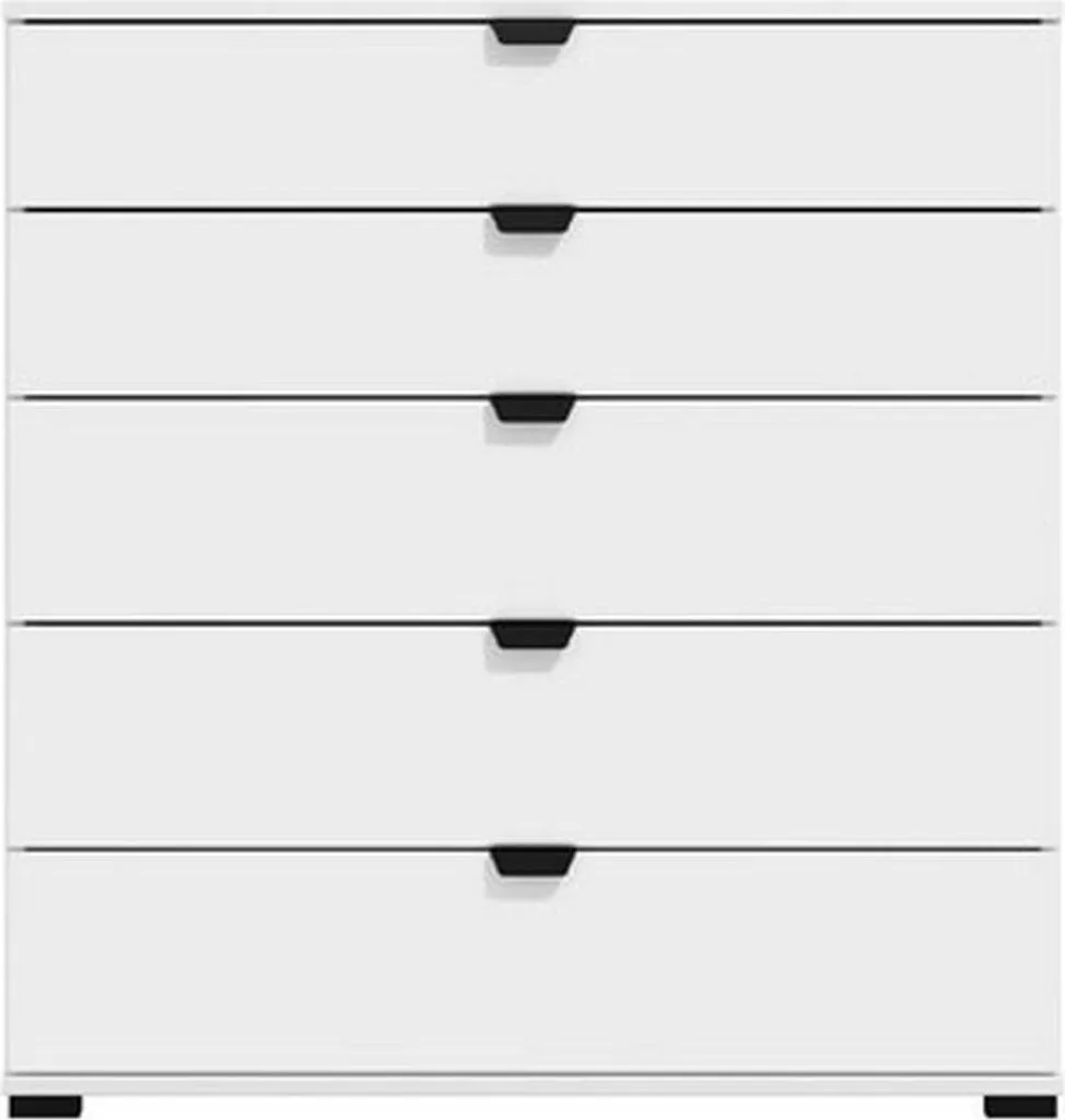 Mainarda Commode Blanche 90x40x95h cm avec 5 Tiroirs de Rangement - 9
