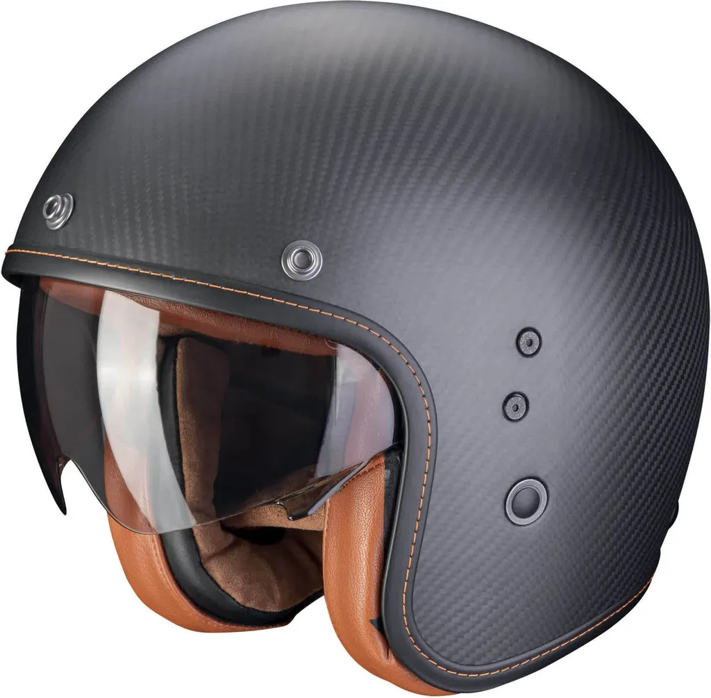 Scorpion Belfast EVO Carbon Casque Jet Noir Mat XL - Carbone léger et chic
