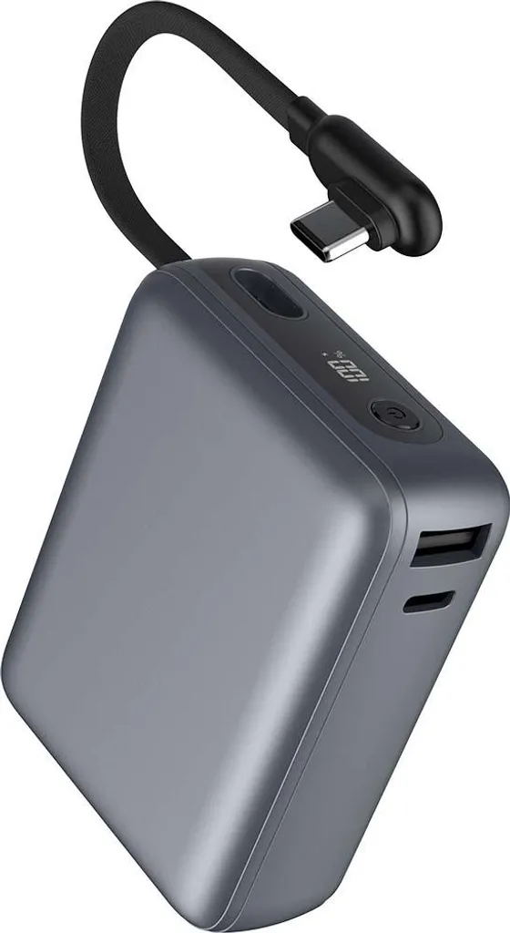 Batterie Externe Anti-Panne 10000mAh 30W avec Câble USB-C Fixe Intégré