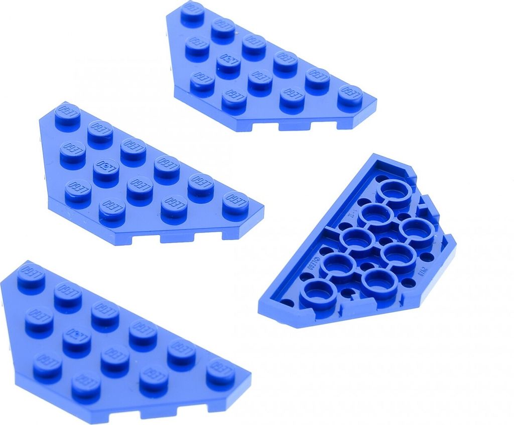 4x Lego Keil Bau Platte 3x6 blau Flügel Trapez Star Wars 75095 10131 43127 2419