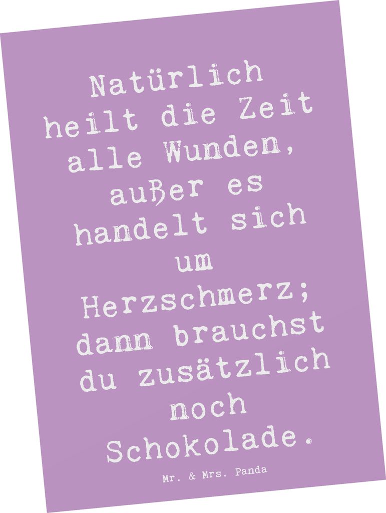 Mr. & Mrs. Panda Ansichtskarte Spruch Herzschmerz Produktbild 
