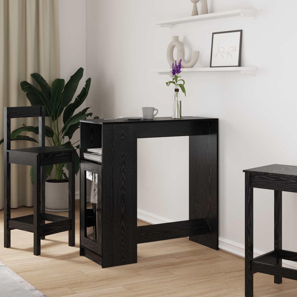 Maison Exclusive - Bartisch Schwarz Eichen-Optik 101 x 40 x 103,5 cm Holzwerkstoff
