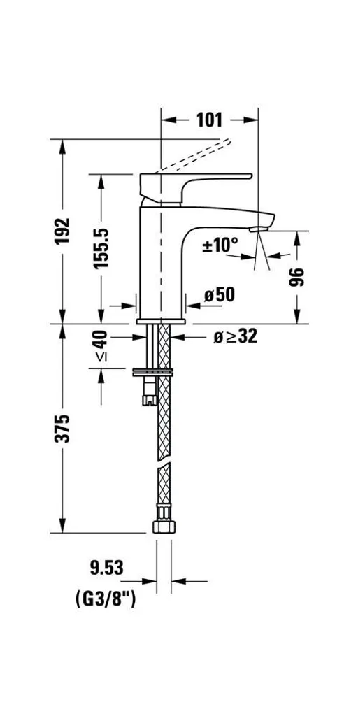 Duravit B.1 Miscelatore Monocomando Lavabo S Cromo B11010002010 - 7