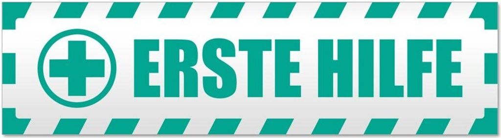 Kiwistar - Autoaufkleber - Türkis - 60 x 16 cm - Erste Hilfe gestreift - Hinweis Aufkleber Sticker für Auto, Kfz, Fahrrad, PKW, LKW