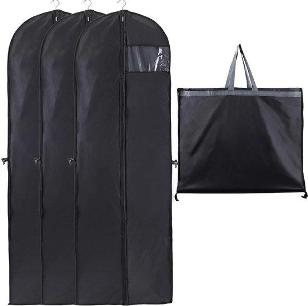 Housse imperméable vêtements 180 cm noir lot de 3 pour robes de soirée