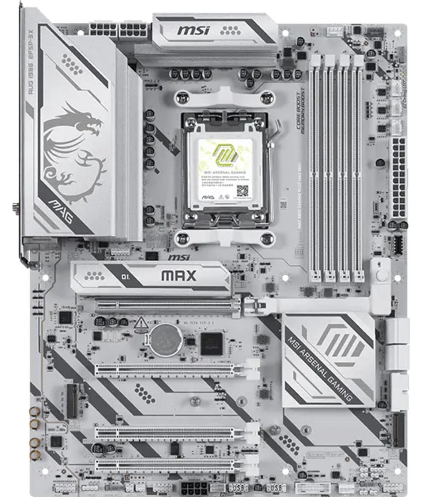 MSI MAG B850 GAMING PLUS MAX WIFI, AMD, Sockel AM5, AMD Ryzen 7000 Series, AMD Ryzen 8000 Series, AMD Ryzen 9000 Series, Sockel AM5, DDR5-SDRAM, 25...