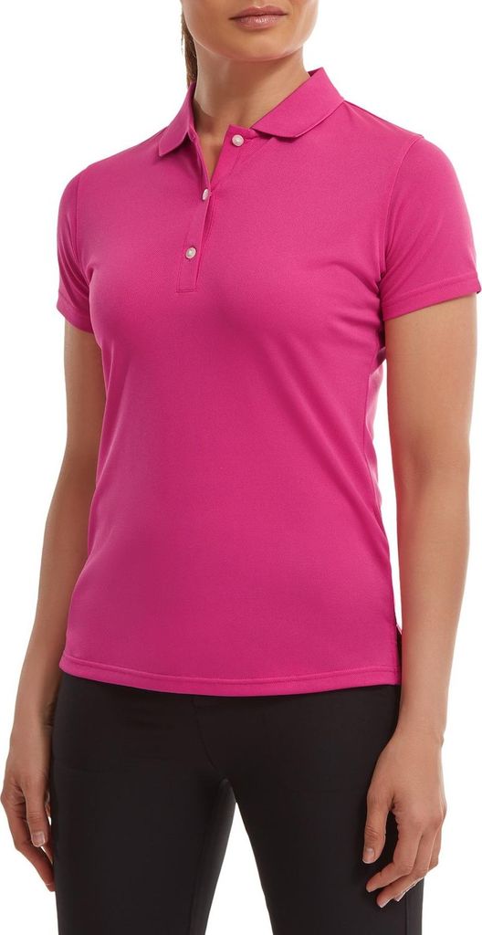 Footjoy Stretch Pique Golf Poloshirt Damen Fuchsie