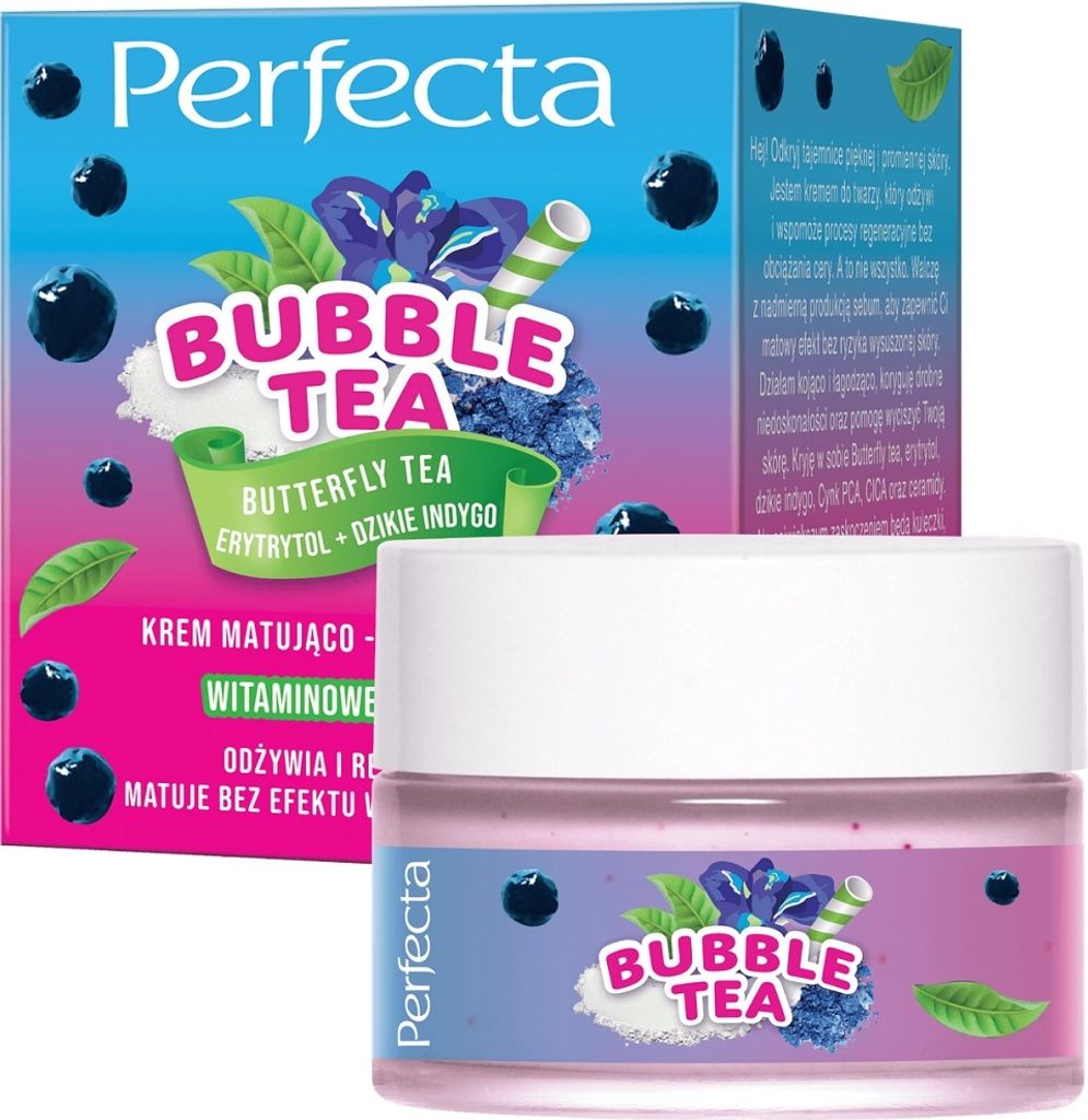 Perfecta Bubble Tea Krem matująco-regenerujący Butterfly Tea, 50 ml