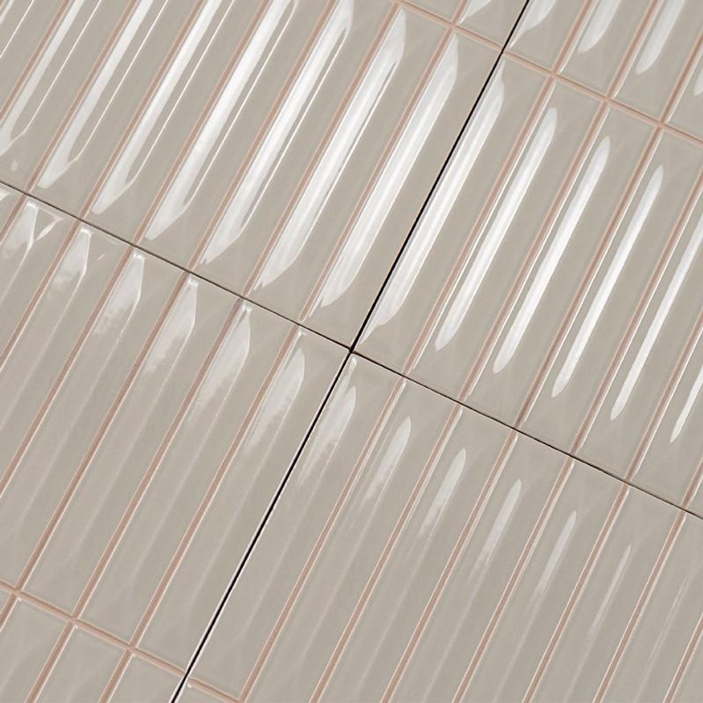 Fliese Muscat Greige Grau Glänzend | 20x20 VORGESCHNITTEN (1,5x10) | 1 m²/s