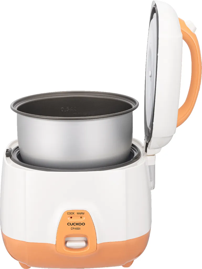 Cuiseur à riz électrique compact Cuckoo CR-0331 de 0,54L blanc et orange - 6