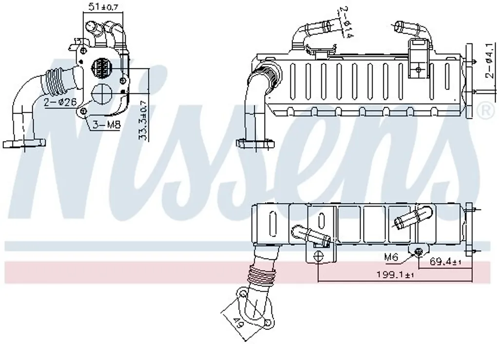 Refroidisseur de Gaz d'Échappement EGR pour Toyota Hilux III Pick-up KUN