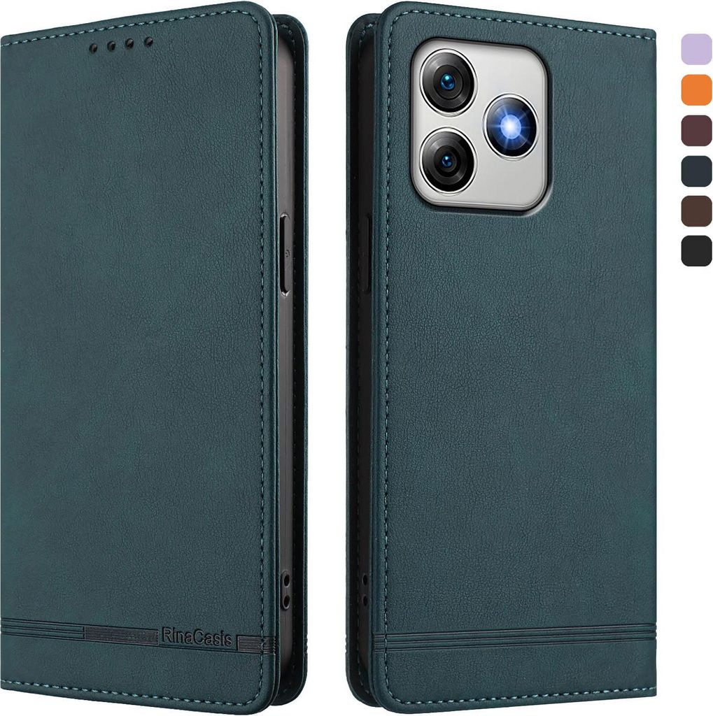 Hülle für Ulefone Note 18 Pro /Note 18 Ultra, Retro Kunstleder Ständer Klapphülle mit Kartenfächer und Magnetische Grün