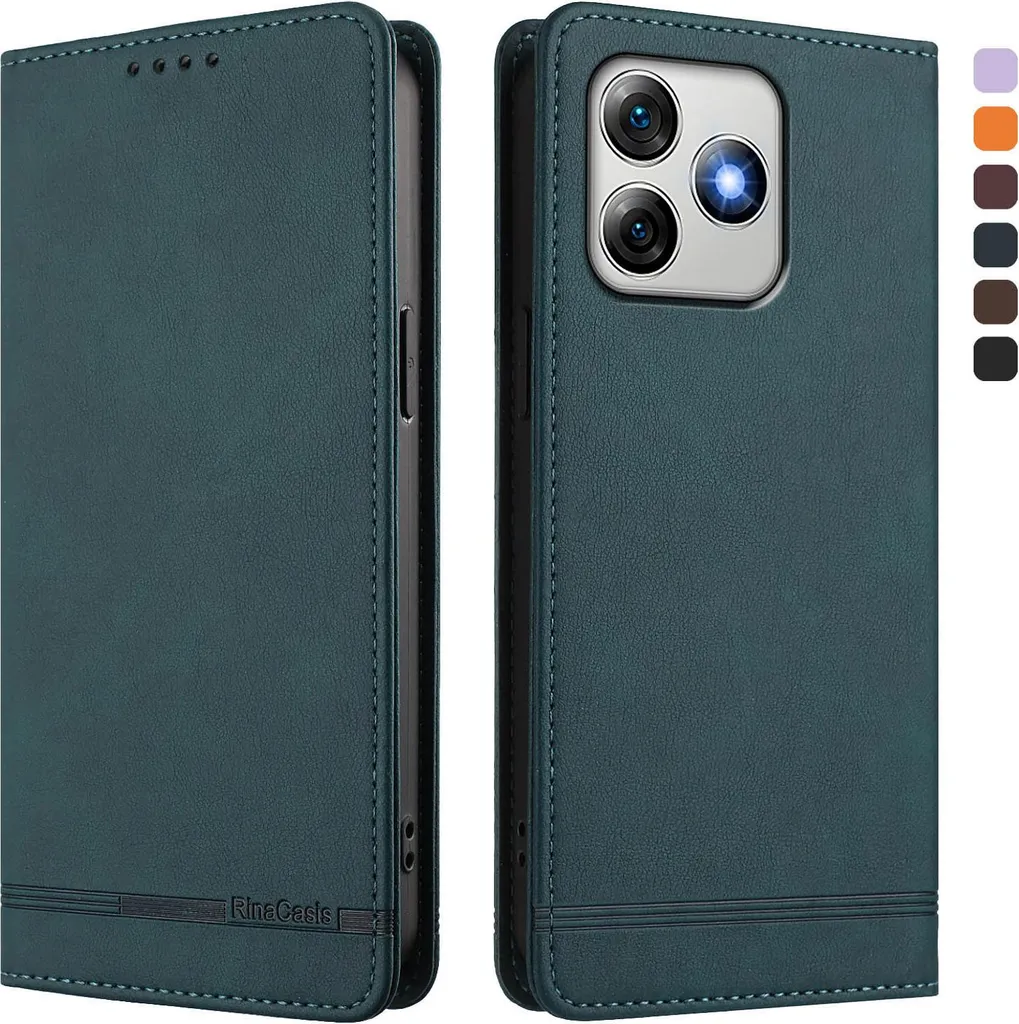 Custodia Elegante Ulefone Note 18 Pro/Ultra Verde Cuoio Vintage - 1