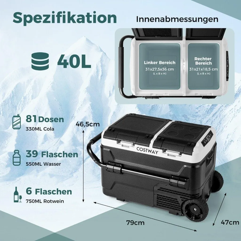 Réfrigérateur 12V 40L : gardez vos aliments frais sans glace en voiture