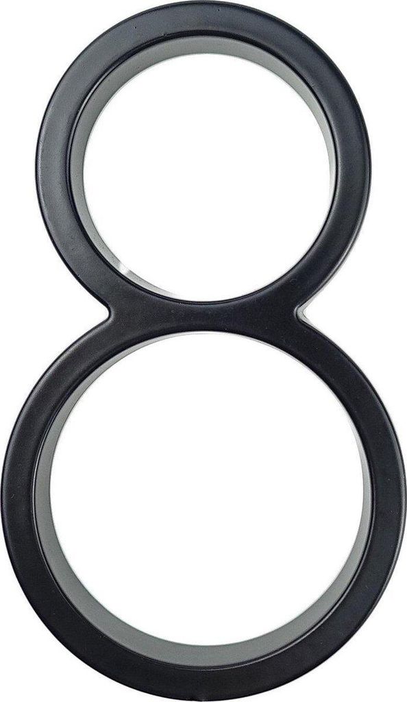 Jumada's – schwarze Hausnummer 8 – schwarze moderne Hausnummer – 125 mm hoch
