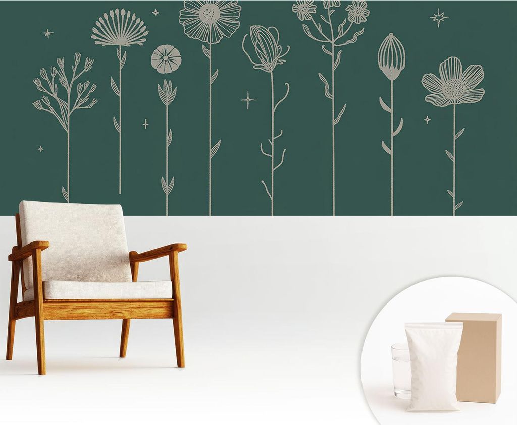 Fototapete - 250x104 cm - Tapete - Wandtapete - Wandbilder - Dekofolie - Tapete Folie - Wand - Dekoration - Wohnzimmer - Zarte Blüten