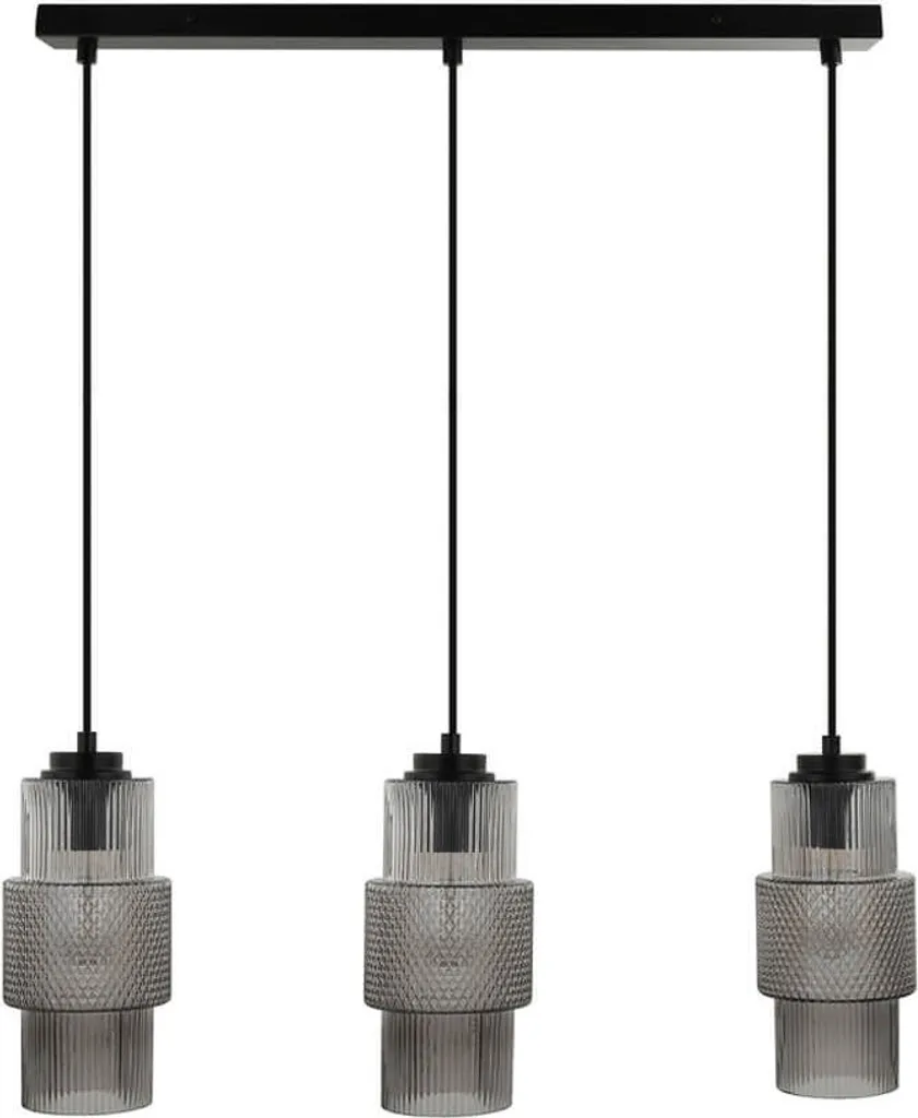 Suspension YUKI verre fumé gris fini les éclairages blafards et nus