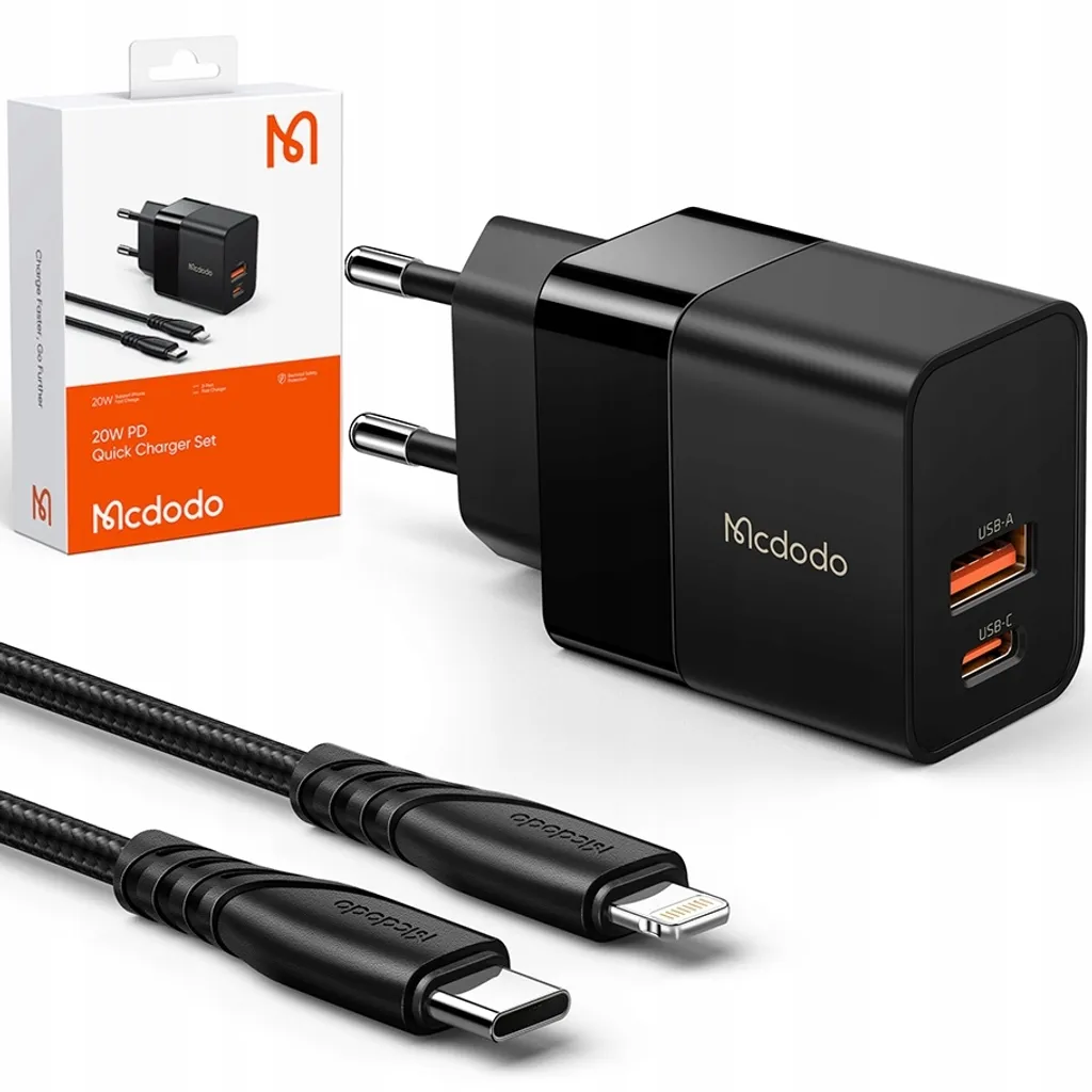 Kit Ricarica Mcdodo CH-1952 20W PD: Caricatore Parete + Cavo Lightning