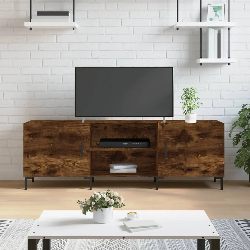 Mobile TV Maison Exclusive Rovere Affumicato 150x30x50 - Struttura Robusta