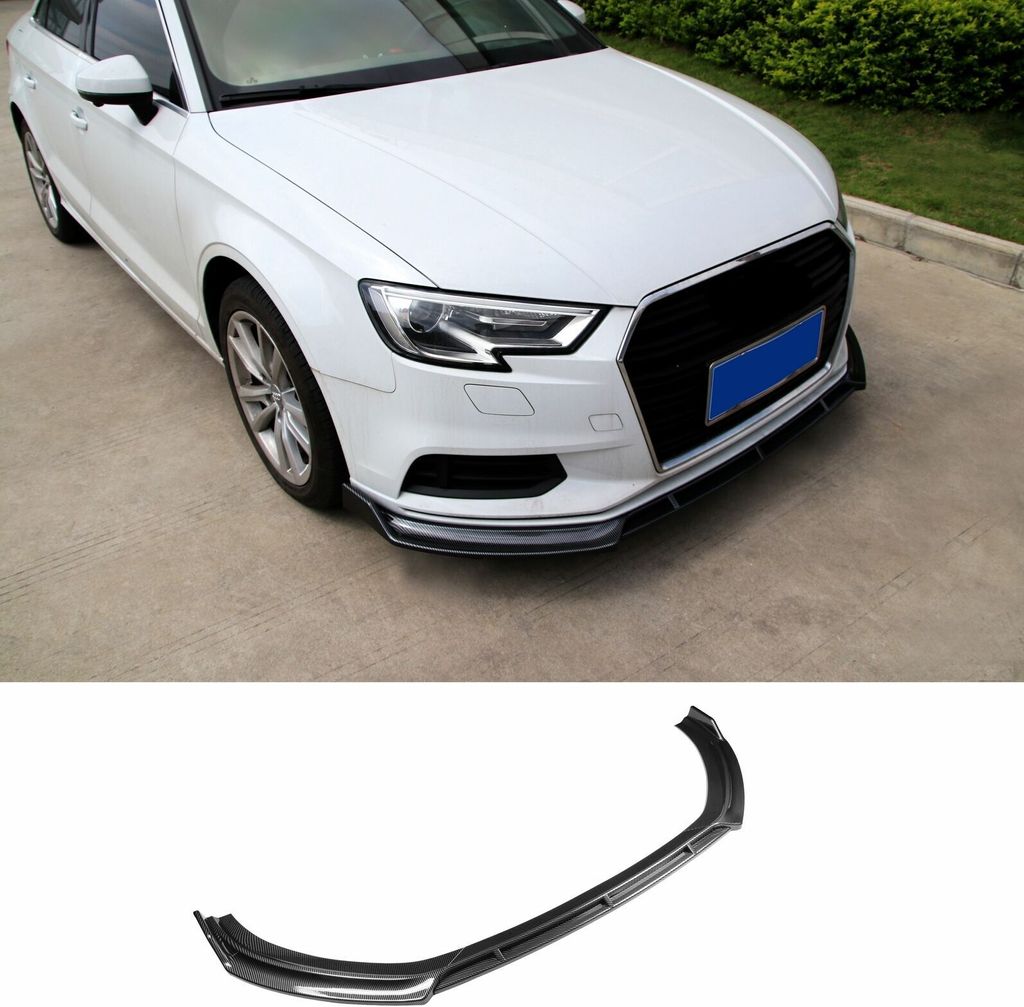Spoilerlippe Frontspoiler Lippe Cup Spoiler Carbon Optik für Audi A3 S3 8V 2016-