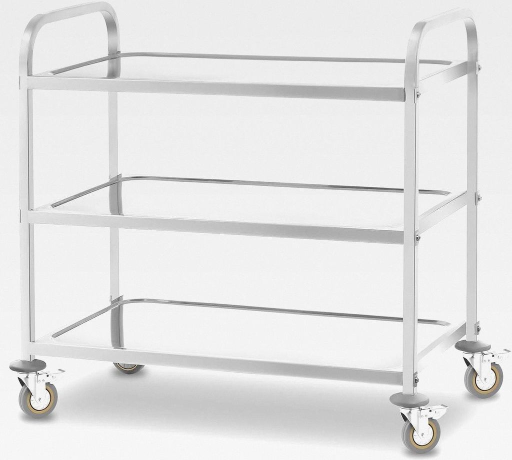 Servierwagen mit Rollen, 3 Tabletts RCSW 3 (101 x 55 x 96,5 cm, Tragkraft 480 kg, Dicke der Regale: 3 cm)