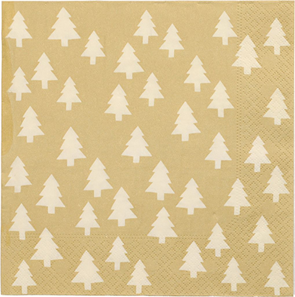 300 Servietten, 3-lagig 1/4-Falz 40 cm x 40 cm "Mini Sapins"