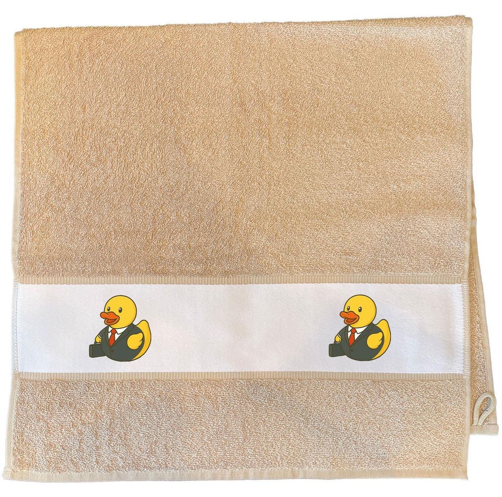 Huuraa Handtuch Quietscheente Chef Comic Gummiente 50x100cm Sand Baumwolle Handtuch Geschenkidee