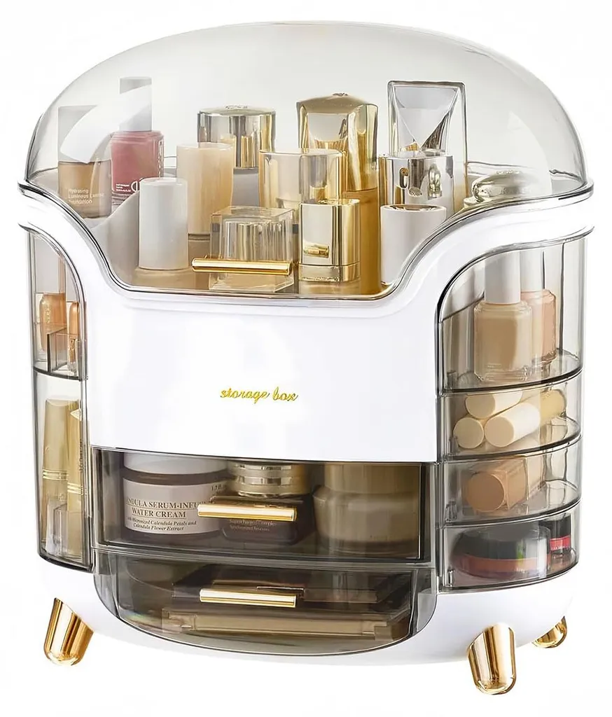 Mallette maquillage en acrylique anti-poussière avec tiroirs de rangement