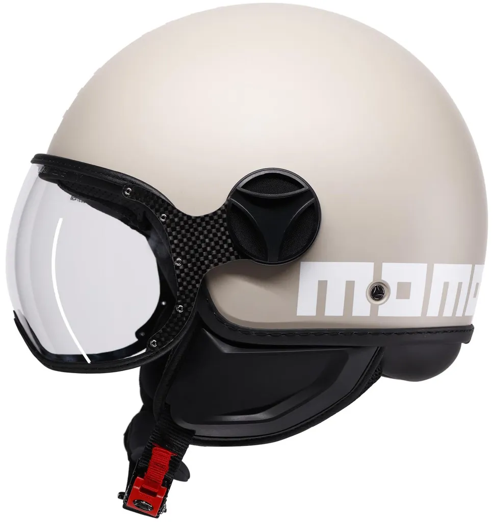 Casque jet MOMO FGTR Classic Candy Blanc Mat Taille M pour Scooter