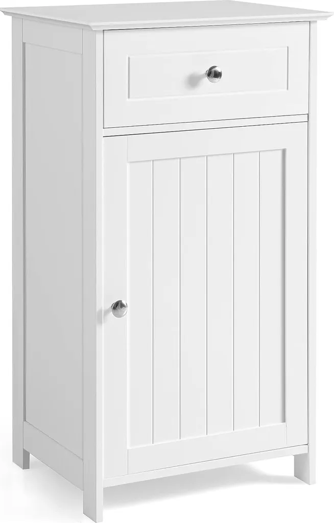Petit meuble de rangement pour salle de bain et chambre blanc 77 cm