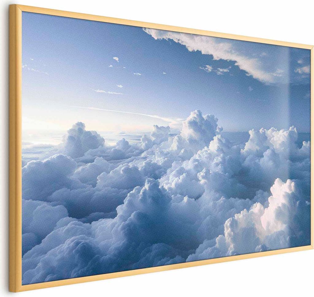 Posterpapier Poster - Aerial Landscapes: Sunbeams Illuminating Puffy Cloud Formations 42x29.7 cm Muster b-H-10049-ao-a