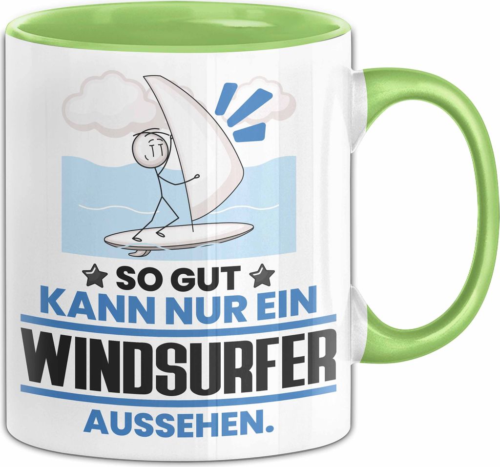 Windsurfer Geschenk Tasse So Gut Kann Nur Ein Windsurfer Aussehen Geschenkidee Kaffee-Becher (Grün)