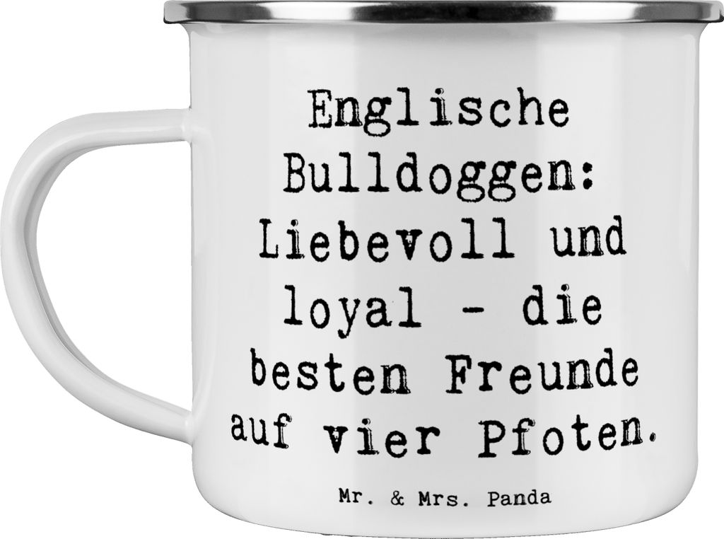 Mr. & Mrs. Panda Teetasse Spruch Englische Bulldogge Freunde - Weiß - Geschenk, glücklicher Hund, muskulöser Körperbau, Hunderassen, Haferl, Em...