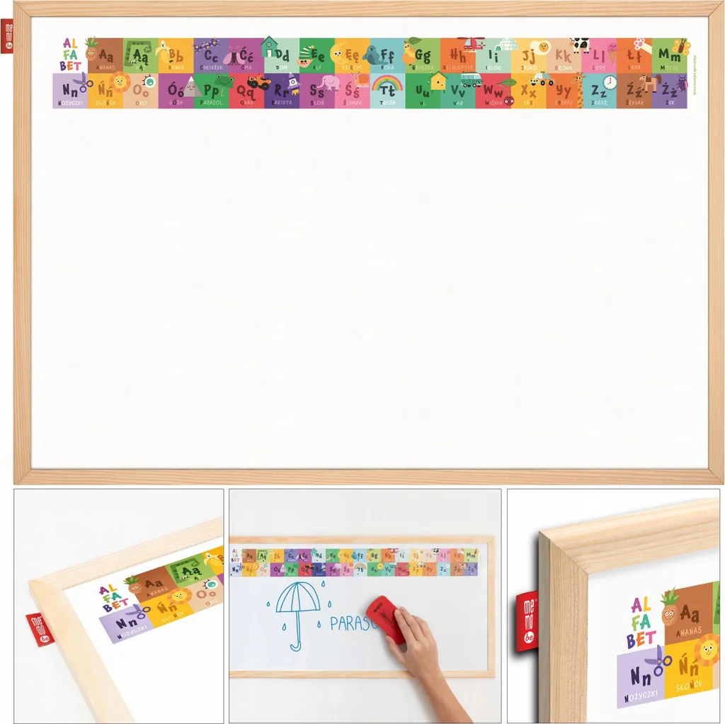 Tableau blanc magnétique 60x40 cm pour apprendre l'alphabet sans taches
