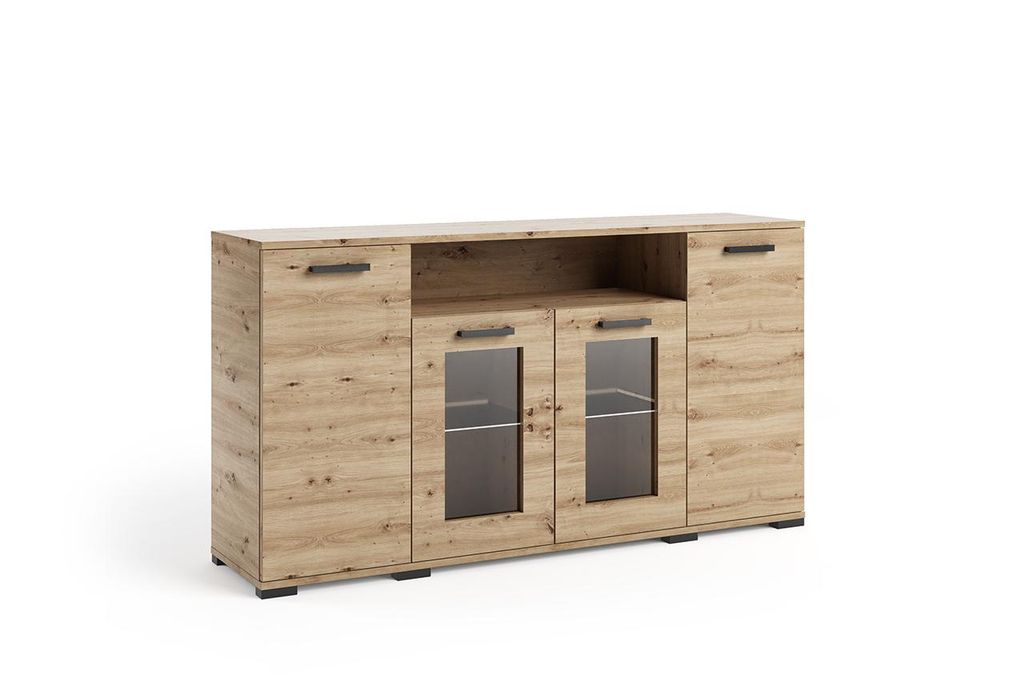 Kommode FINO III mit 4 Türen und Regal, Vitrinen Sideboard Produktbild 