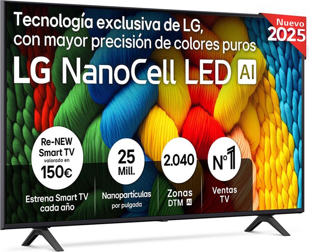 LG NanoCell AI 55NANO80A6B, 139,7 cm (55"), 3840 x 2160 Produktbild 