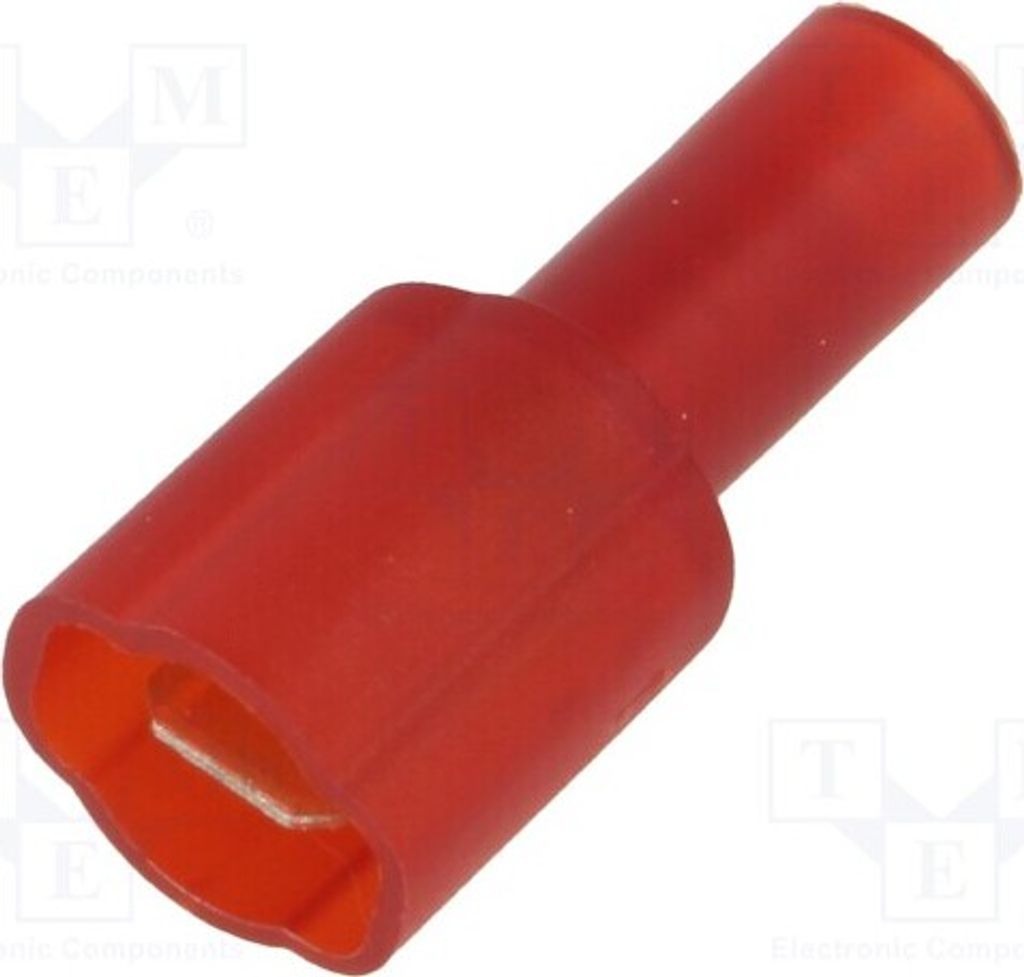1x Verbinder: flach männlich 4,8mm Klemmverbindung 0,5mm rot 8296 Isolierte Konne
