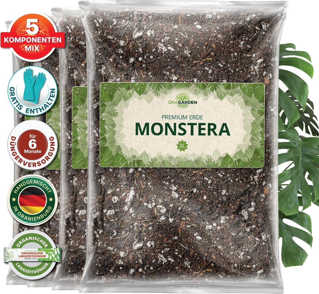 OraGarden Premium Monstera Erde 12 Liter