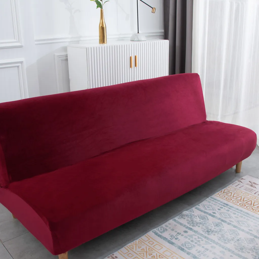Easy-Going Housse de Canapé Extensible Bordeaux pour Futon sans Bras - 3